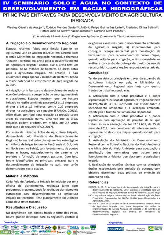 47 - Principais entraves para desenvolvimento da agricultura irrigada.JPG