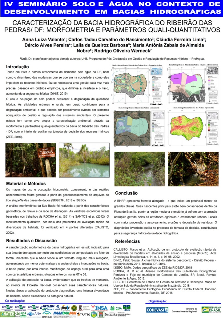 6 - Caracterização da bacia hidrográfica do Ribeirão das PedrasDF morfometria e parâmetros qualiquantitativos.JPG